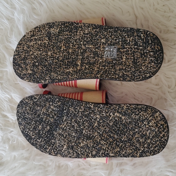 P025  Free People Saylor Footbed Sandal Slip-on Red Multi-Color Size 40 - Picture 5 of 12